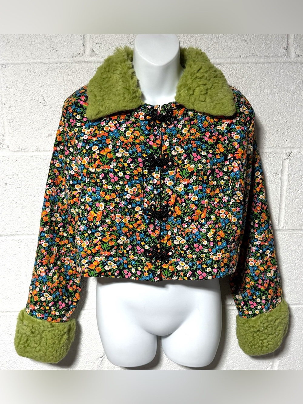 Loved One by Modern Misfits Floral Quilted Jacket Folk Art Hippie Boho Indie M - Picture 2 of 11